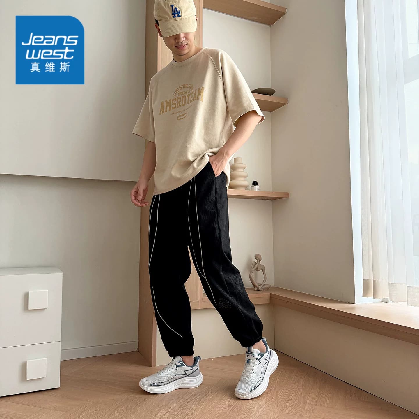 Jeanswest/真维斯跑步鞋男鞋缓震运动鞋透气轻便休闲鞋跑鞋-C3