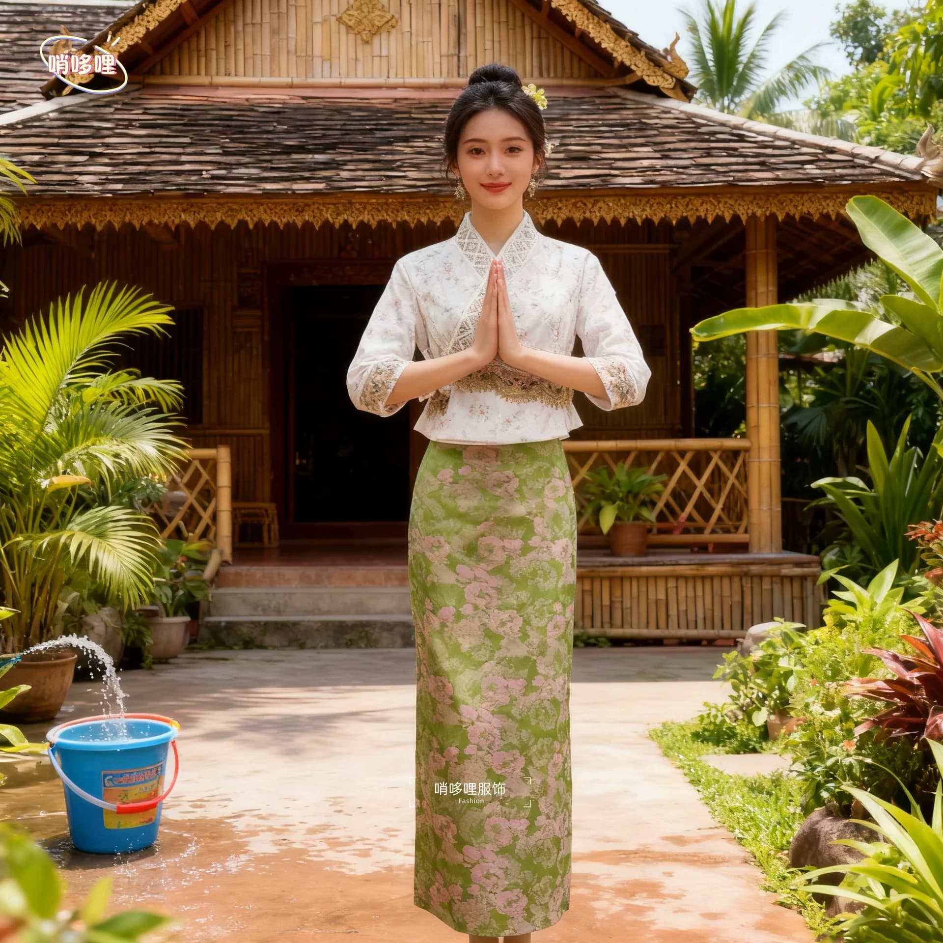 新中式傣族服饰套装女旅游穿搭