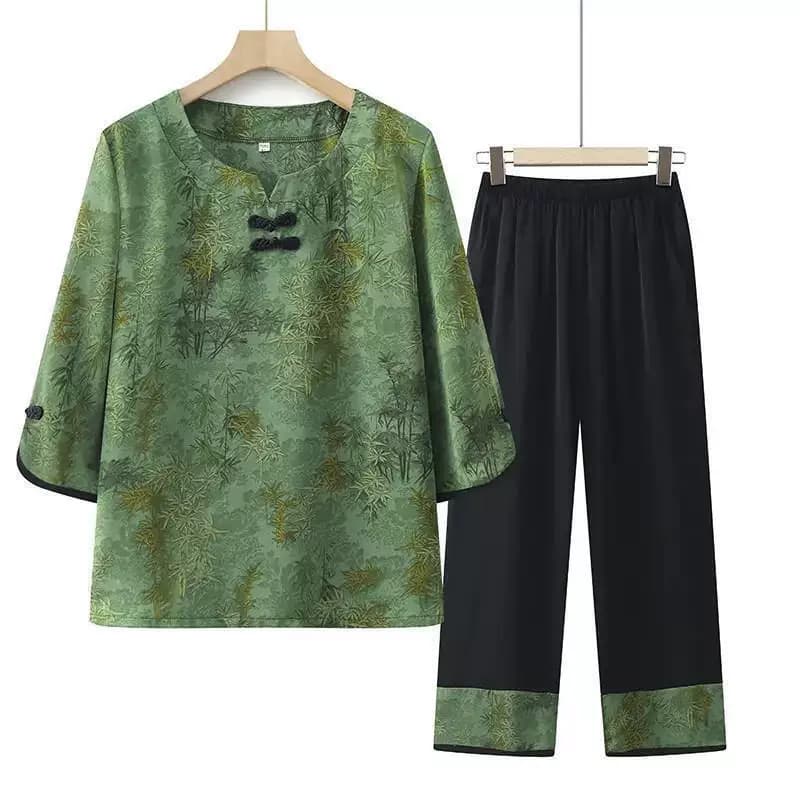 福韵优品服饰3夏季中老年妈妈装50-60岁高档套装老太太透气宽松衣