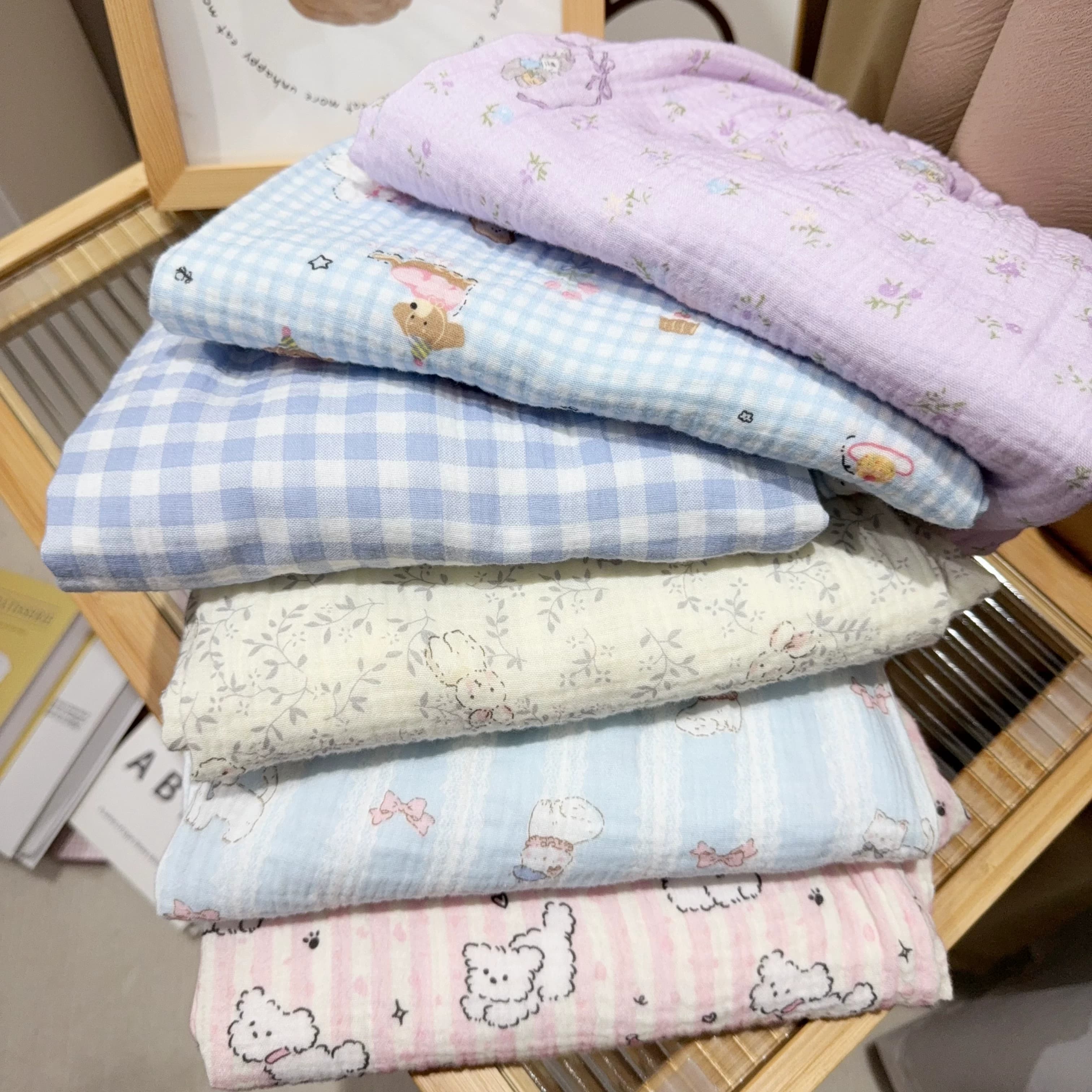 夏季A类ins卡通棉纱家居裤休闲裤