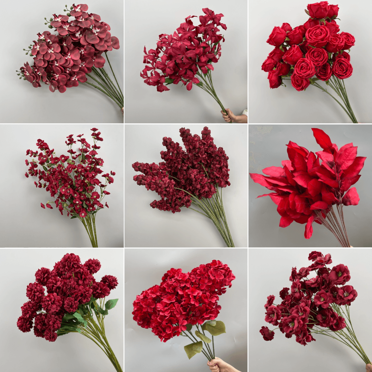 婚庆插花背景红色系花材装饰