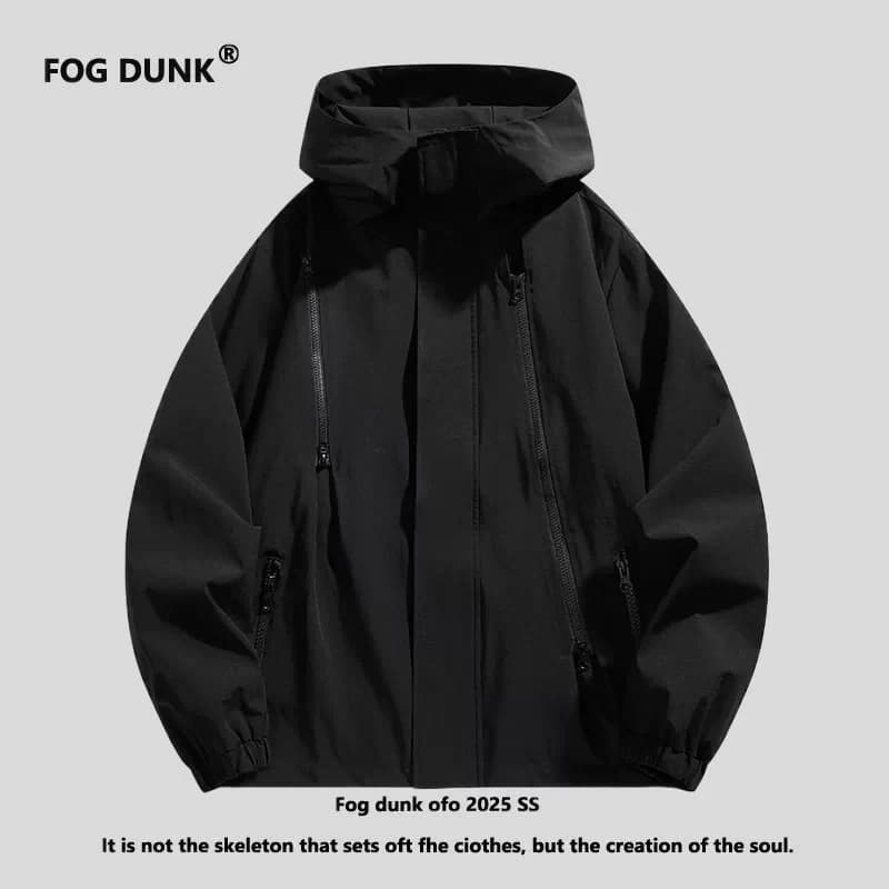 FOG DUNK春秋季多口袋冲锋衣外套男潮牌户外工装男女同款休闲夹克